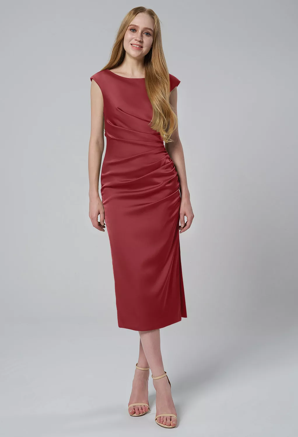 AW Briony Burgundy  Cocktail Wedding Guest Dresses